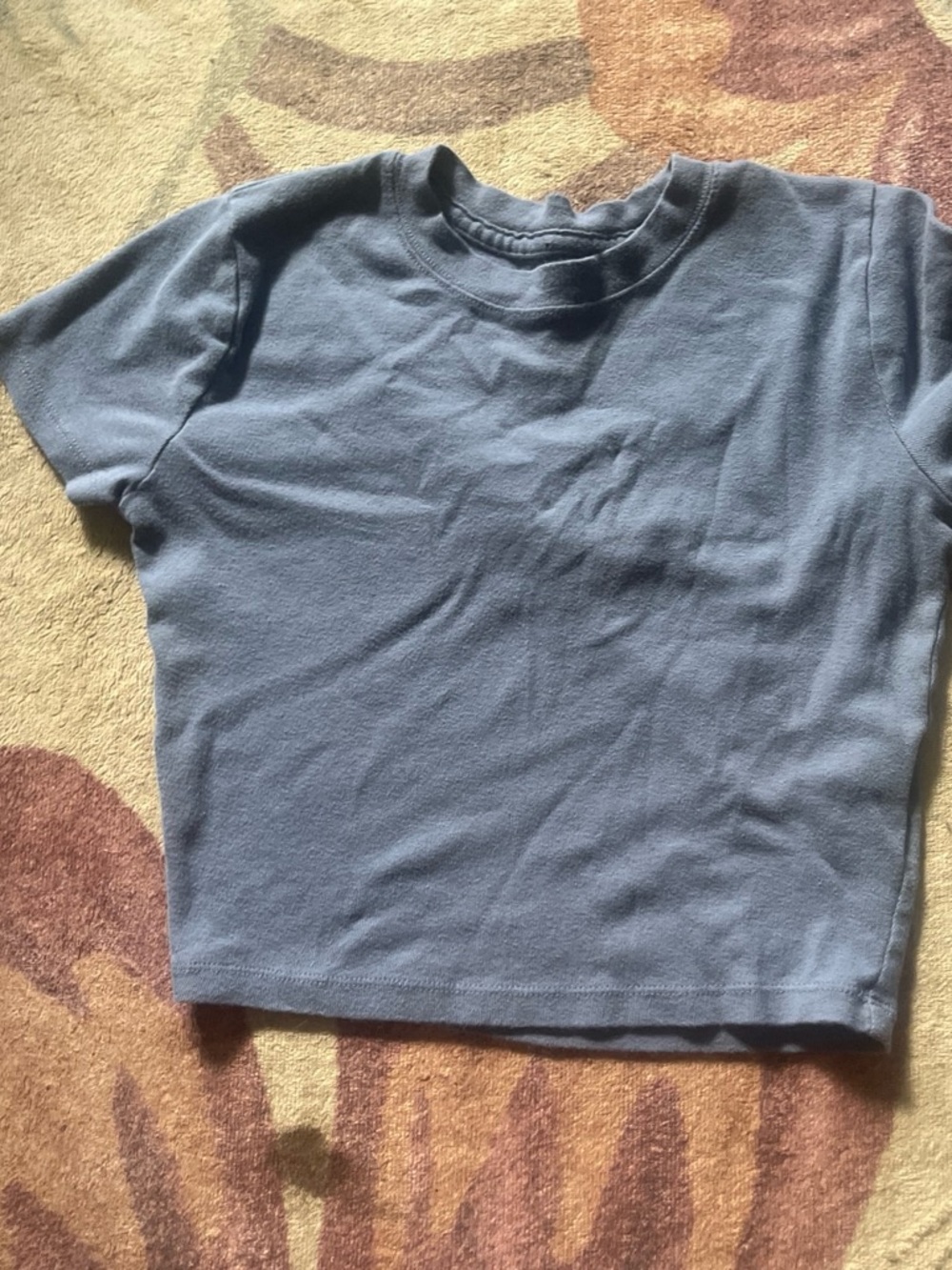 Hollister Short Sleeve Crop Top - Dusty Blue